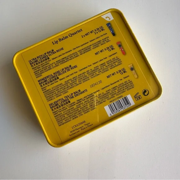 *SOLD* NIB L’OCCITANE en Provence Lip Balm Quartet Lip Set with Tin Gift Box - Picture 2 of 4